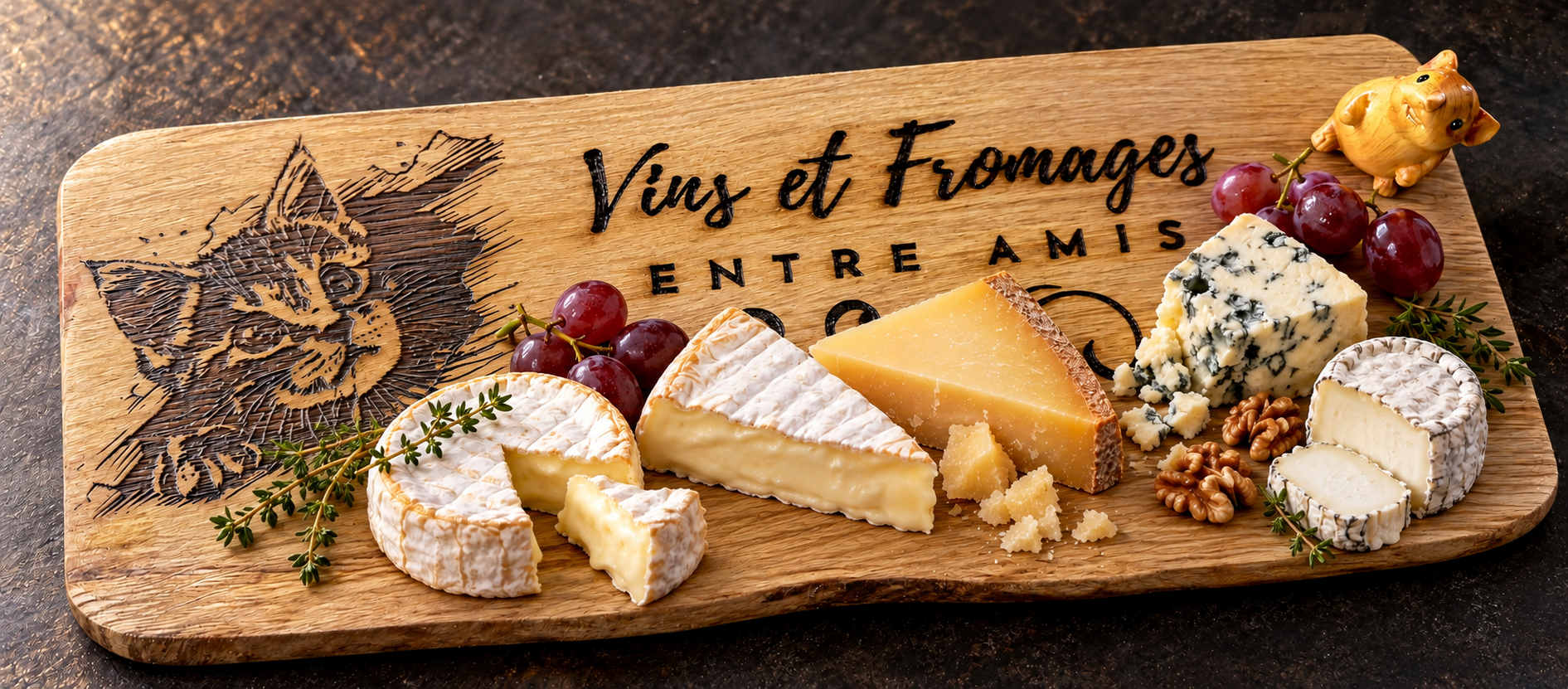 Référence PL 1b — planche PL 1 dressée avec une sélection de fromages français